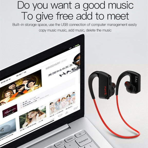 J2 Bluetooth 4.2 Binaural Hanging Type Wireless Sports Bluetooth Earphone, Built-in Memory (Silver)