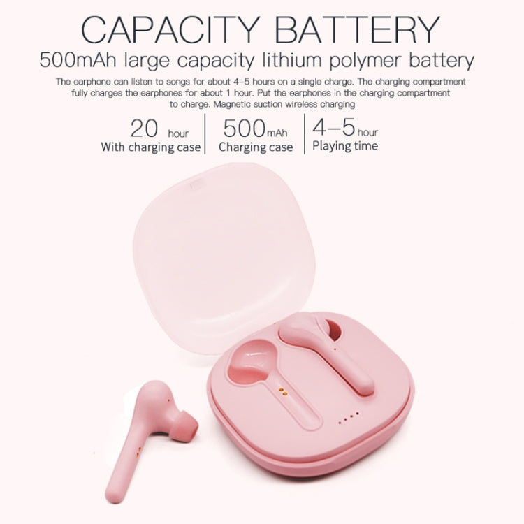 K88 Bluetooth 5.0 TWS Touch Binaural Wireless Stereo Sports Bluetooth Earphone with Charging Box(Pink)