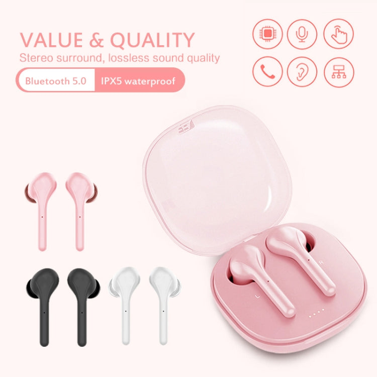 K88 Bluetooth 5.0 TWS Touch Binaural Wireless Stereo Sports Bluetooth Earphone with Charging Box(Pink)