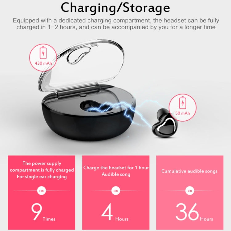X7 Bluetooth 4.1 Mini Invisible Wireless Sports Bluetooth Earphone with Charging Box (White)