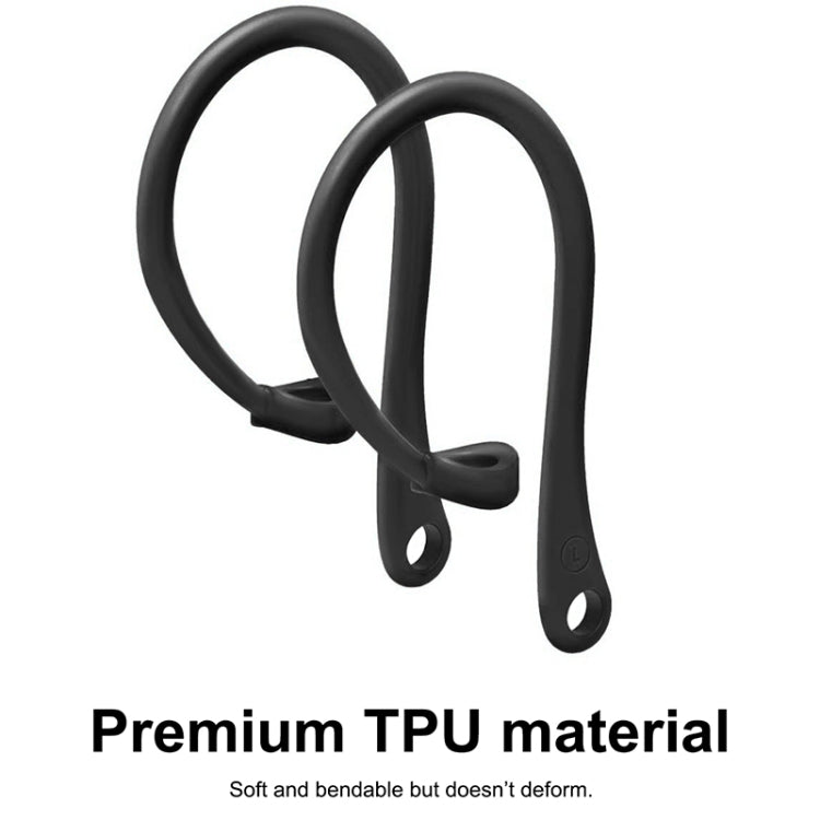 For AirPods 1 / 2 / Pro Anti-lost Silicone Earphone Ear-hook(Black)