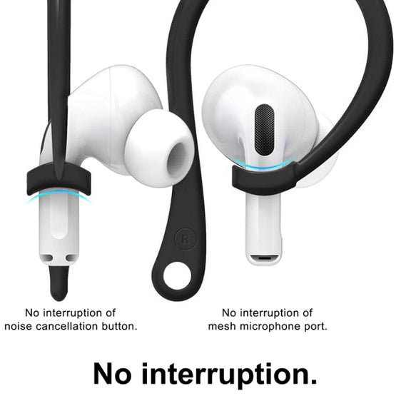 For AirPods 1 / 2 / Pro Anti-lost Silicone Earphone Ear-hook(Black)