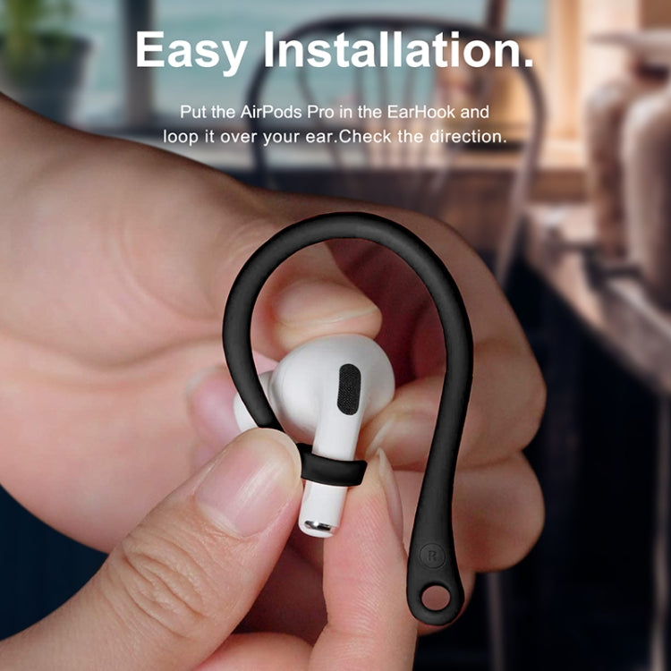 For AirPods 1 / 2 / Pro Anti-lost Silicone Earphone Ear-hook(Black)