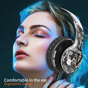 B1 Graffiti Pattern Wireless Bluetooth V5.0 Headset (Black Silver)
