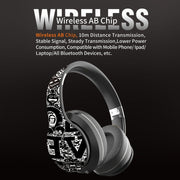B1 Graffiti Pattern Wireless Bluetooth V5.0 Headset (Black Silver)