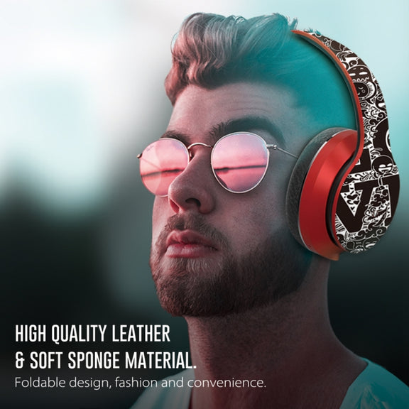 B1 Graffiti Pattern Wireless Bluetooth V5.0 Headset (Red)