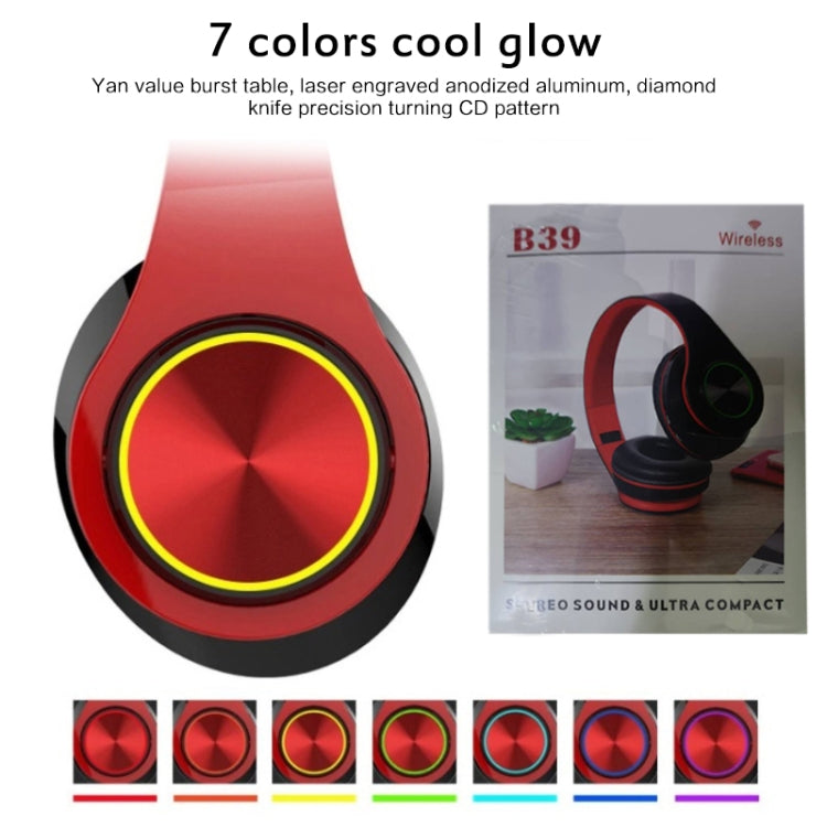 B39 Wireless Bluetooth V5.0 Headset (Red)
