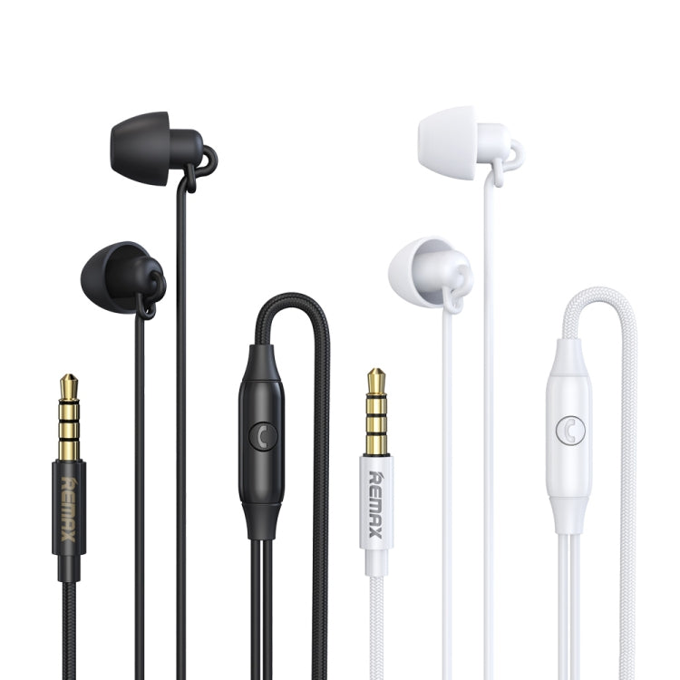 REMAX RM-208 In-Ear Stereo Sleep Earphone with Wire Control + MIC, Support Hands-free(White)