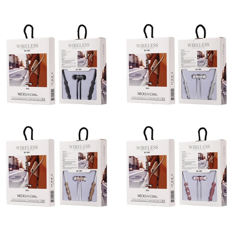 BT-890 Bluetooth 4.2 Hanging Neck Design Bluetooth Headset, Support Music Play & Switching & Volume Control & Answer(Rose Gold)