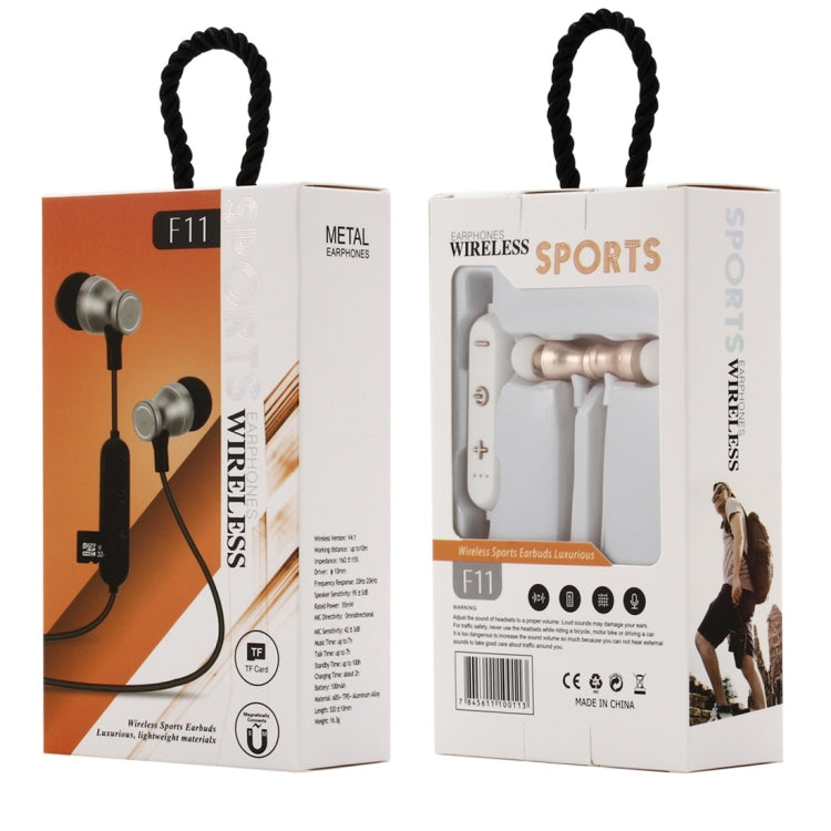 F11 Bluetooth 4.2 Hanging Neck Design Bluetooth Headset, Support Music Play & Switching & Volume Control & Answer(Black)