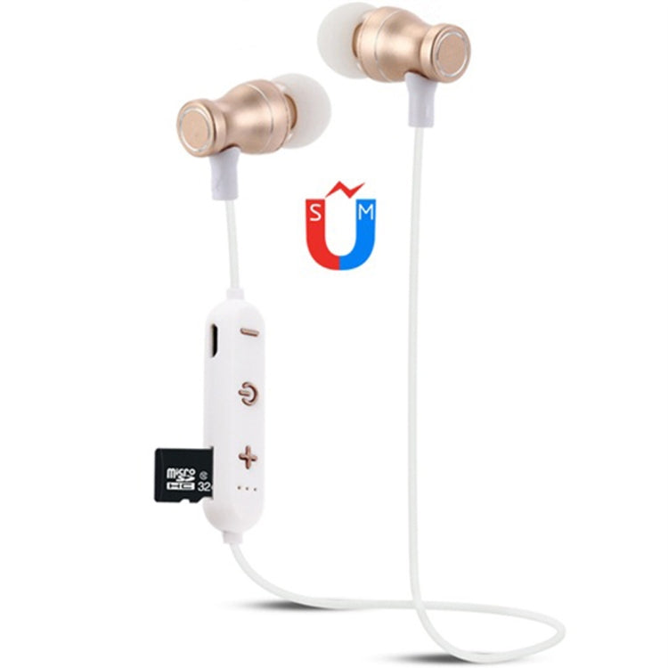 F11 Bluetooth 4.2 Hanging Neck Design Bluetooth Headset, Support Music Play & Switching & Volume Control & Answer(Gold)