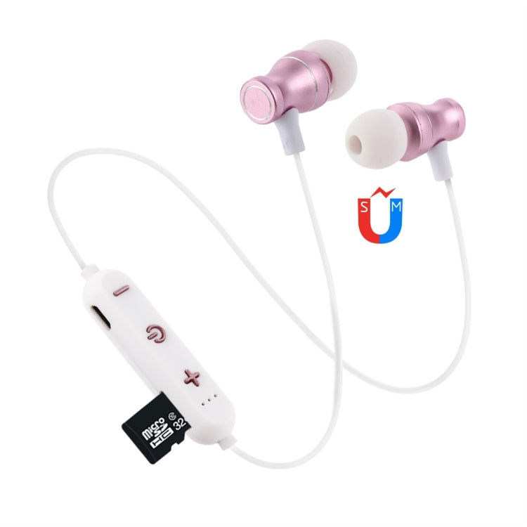 F11 Bluetooth 4.2 Hanging Neck Design Bluetooth Headset, Support Music Play & Switching & Volume Control & Answer(Rose Gold)