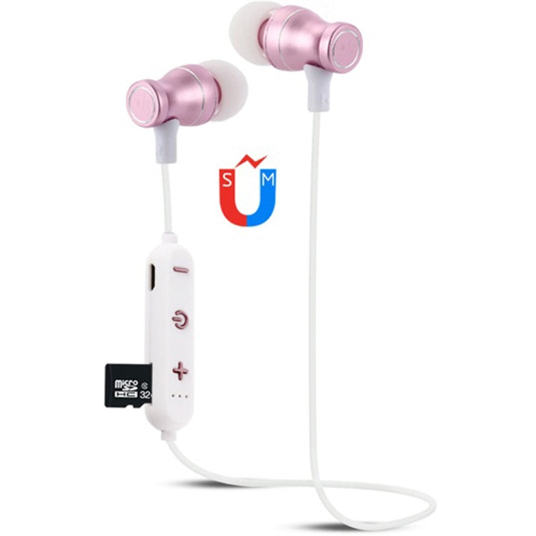 F11 Bluetooth 4.2 Hanging Neck Design Bluetooth Headset, Support Music Play & Switching & Volume Control & Answer(Rose Gold)
