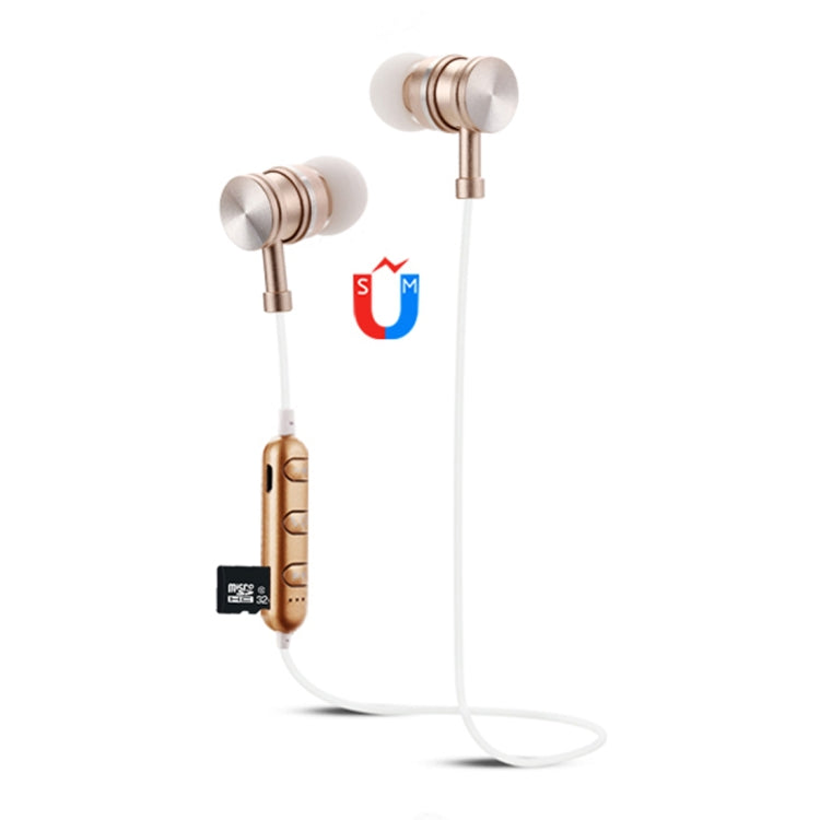 F3 Bluetooth 4.2 Hanging Neck Design Bluetooth Headset, Support Music Play & Switching & Volume Control & Answer(Gold)