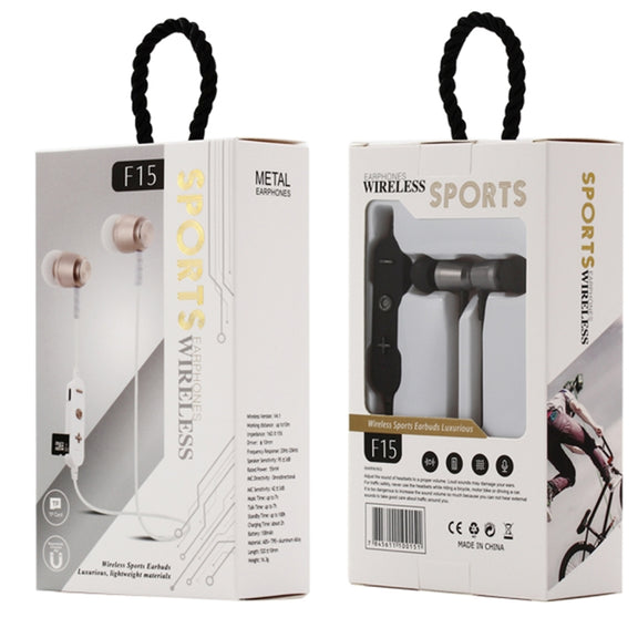 F15 Bluetooth 4.2 Hanging Neck Design Bluetooth Headset, Support Music Play & Switching & Volume Control & Answer(Black)
