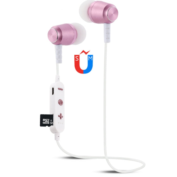 F15 Bluetooth 4.2 Hanging Neck Design Bluetooth Headset, Support Music Play & Switching & Volume Control & Answer(Rose Gold)
