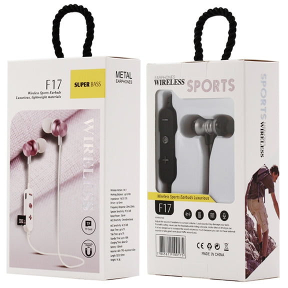 F17 Bluetooth 4.2 Hanging Neck Design Bluetooth Headset, Support Music Play & Switching & Volume Control & Answer(Black)