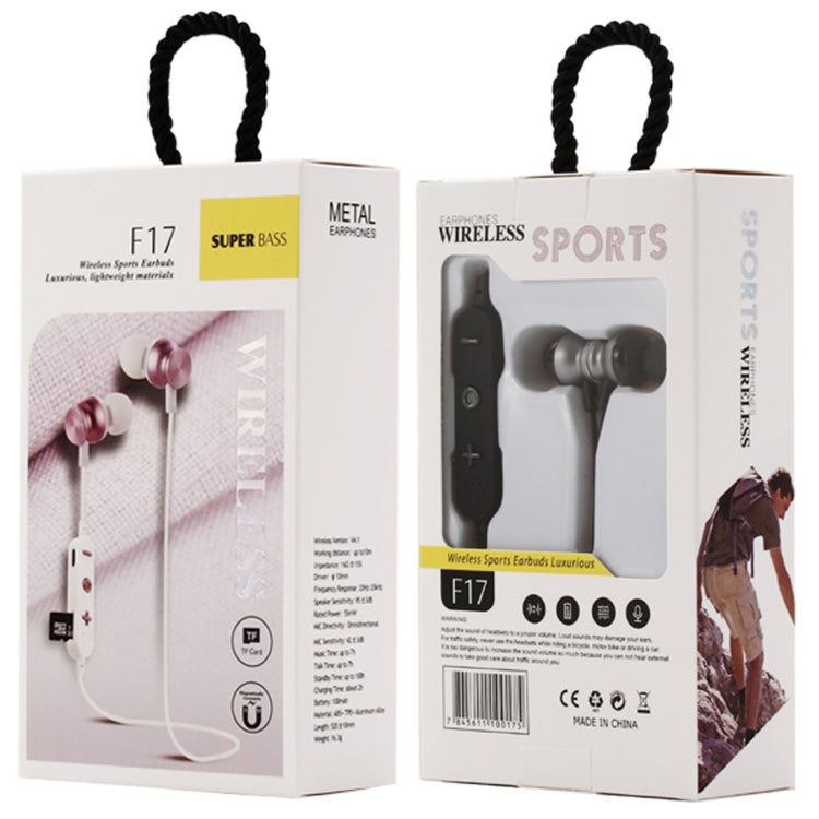 F17 Bluetooth 4.2 Hanging Neck Design Bluetooth Headset, Support Music Play & Switching & Volume Control & Answer(Black)