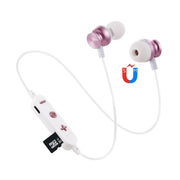 F17 Bluetooth 4.2 Hanging Neck Design Bluetooth Headset, Support Music Play & Switching & Volume Control & Answer(Rose Gold)