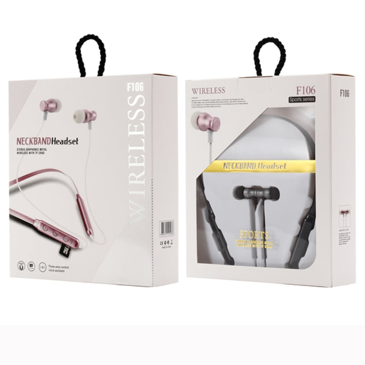 F106 Bluetooth 4.2 Hanging Neck Design Bluetooth Headset, Support Music Play & Switching & Volume Control & Answer(Black)