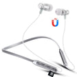 F106 Bluetooth 4.2 Hanging Neck Design Bluetooth Headset, Support Music Play & Switching & Volume Control & Answer(Silver) - Neck-mounted Earphone by PMC TechLife | Online Shopping South Africa | PMC TechLife