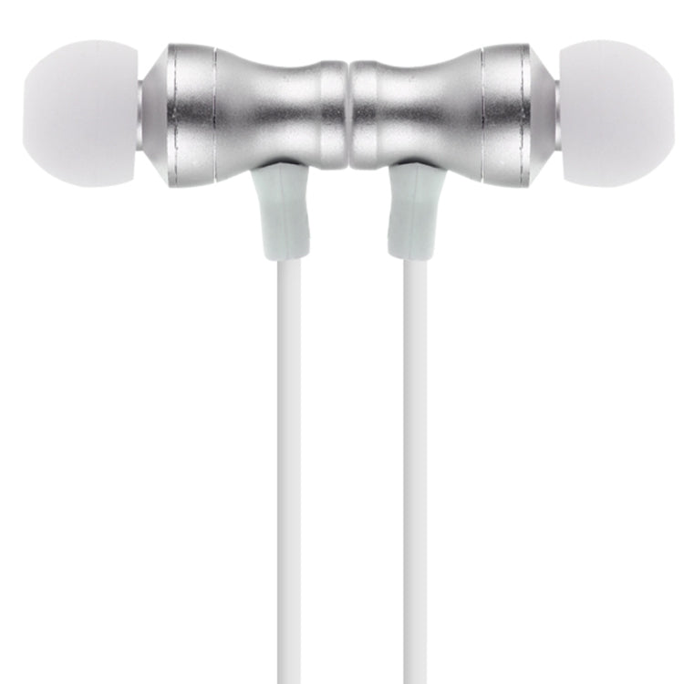F106 Bluetooth 4.2 Hanging Neck Design Bluetooth Headset, Support Music Play & Switching & Volume Control & Answer(Silver)