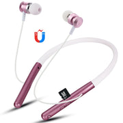 F108 Bluetooth 4.2 Hanging Neck Design Bluetooth Headset, Support Music Play & Switching & Volume Control & Answer(Rose Gold)