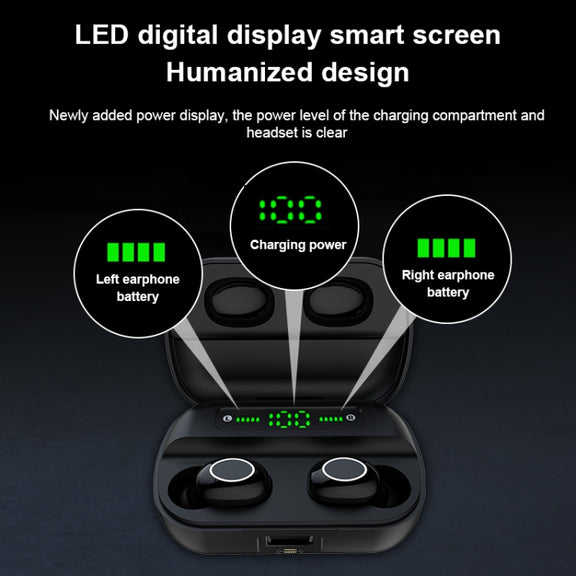 S11 TWS Touch Bluetooth Earphone with Magnetic Charging Box, Support Three-screen LED Power Display