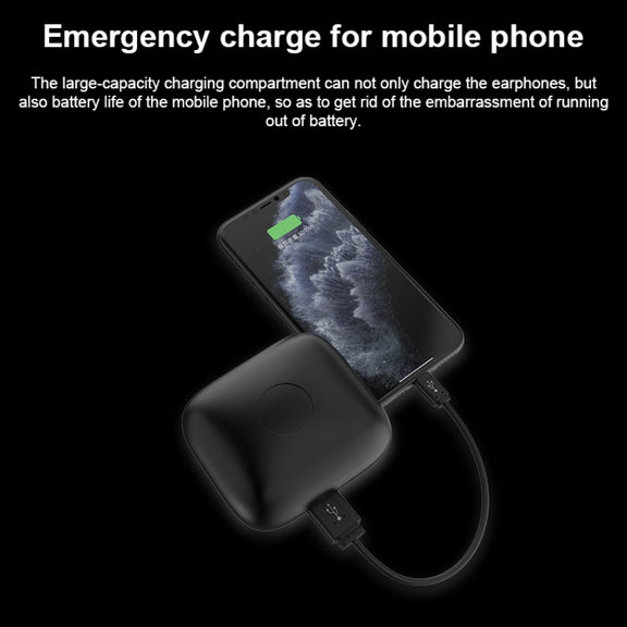Q83 Wireless Ear-mounted Sports Bluetooth Earphone with Charging Box, Supports Three-screen LED Power Display & Power Bank