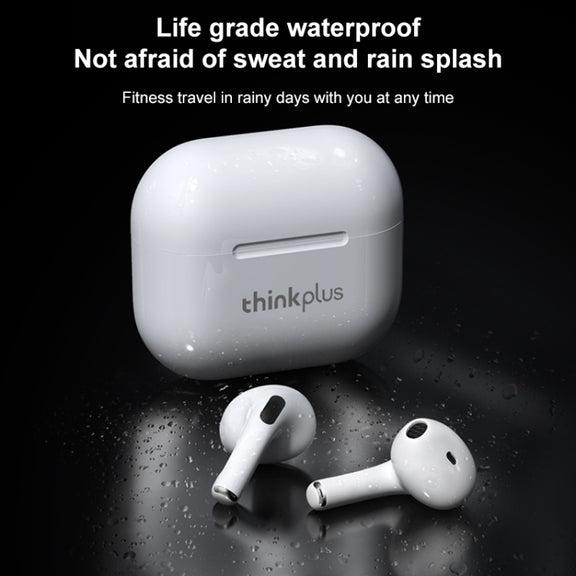 Original Lenovo LivePods LP40 TWS IPX4 Water-resistant Bluetooth Earphone with Charging Box, Support Touch & HD Call & Siri & Master-slave Switching (White)