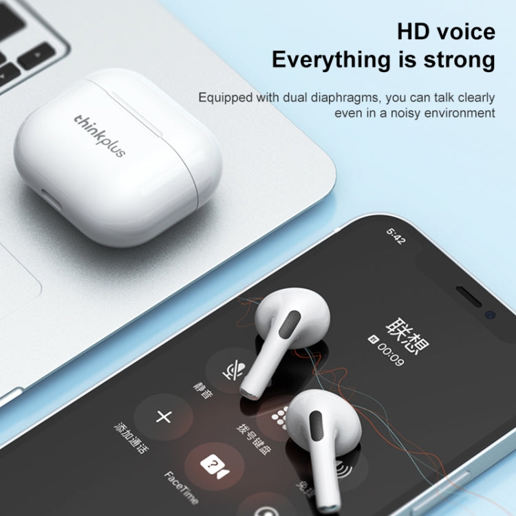 Original Lenovo LivePods LP40 TWS IPX4 Water-resistant Bluetooth Earphone with Charging Box, Support Touch & HD Call & Siri & Master-slave Switching (White)