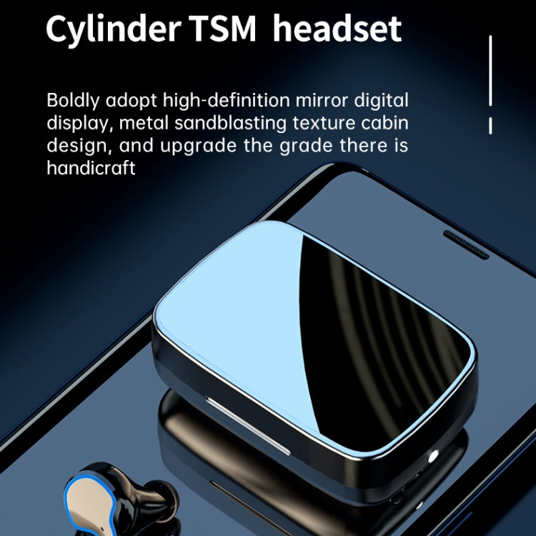 M9 Bluetooth 5.1 TWS Mirror Digital Display Wireless Bluetooth Earphone with Charging Box Flashlight , Support Touch & Siri & Battery Display(Black)