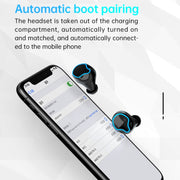 M9 Bluetooth 5.1 TWS Mirror Digital Display Wireless Bluetooth Earphone with Charging Box Flashlight , Support Touch & Siri & Battery Display(Black)