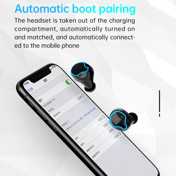M9 Bluetooth 5.1 TWS Mirror Digital Display Wireless Bluetooth Earphone with Charging Box Flashlight , Support Touch & Siri & Battery Display(Black)