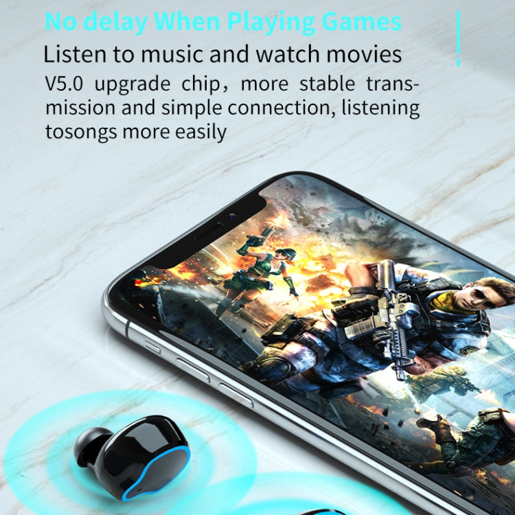M9 Bluetooth 5.1 TWS Mirror Digital Display Wireless Bluetooth Earphone with Charging Box Flashlight , Support Touch & Siri & Battery Display(Black)