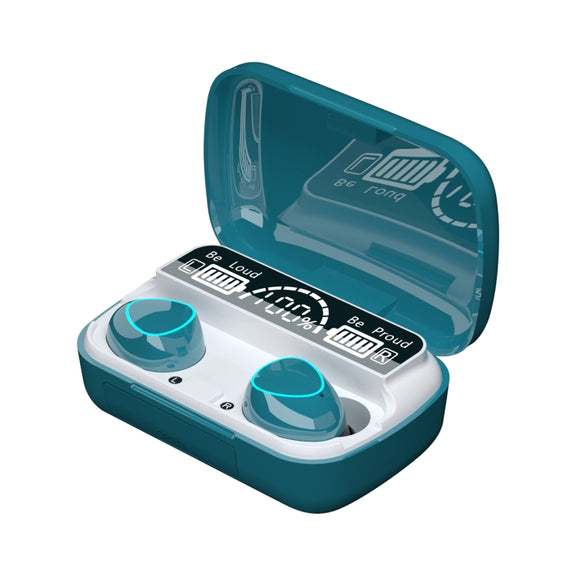M10 Bluetooth 5.1 TWS Digital Display Wireless Bluetooth Earphone with Charging Box, Support Touch & Siri & Battery Display(Green)