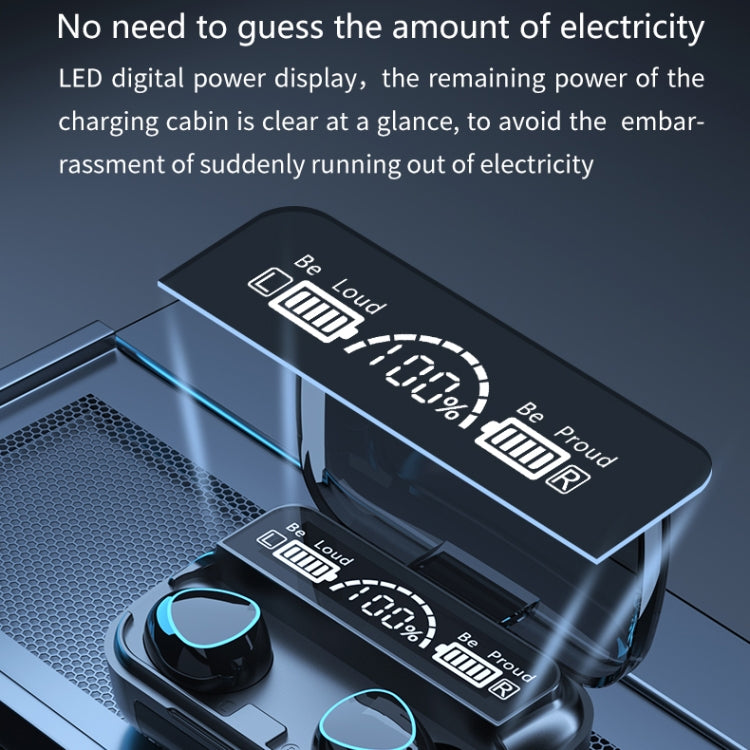 M10 Bluetooth 5.1 TWS Digital Display Wireless Bluetooth Earphone with Charging Box, Support Touch & Siri & Battery Display(Green)