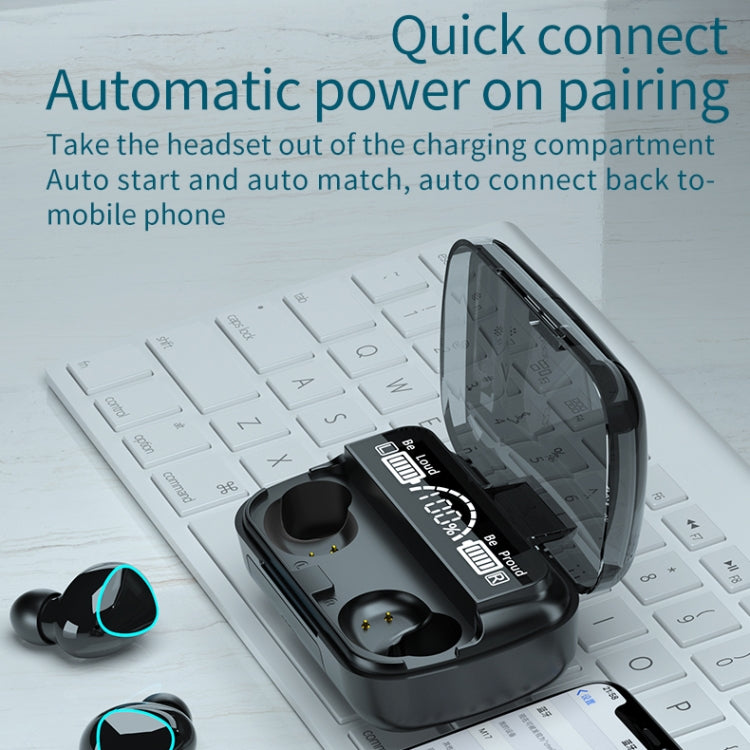 M10 Bluetooth 5.1 TWS Digital Display Wireless Bluetooth Earphone with Charging Box, Support Touch & Siri & Battery Display(Green)