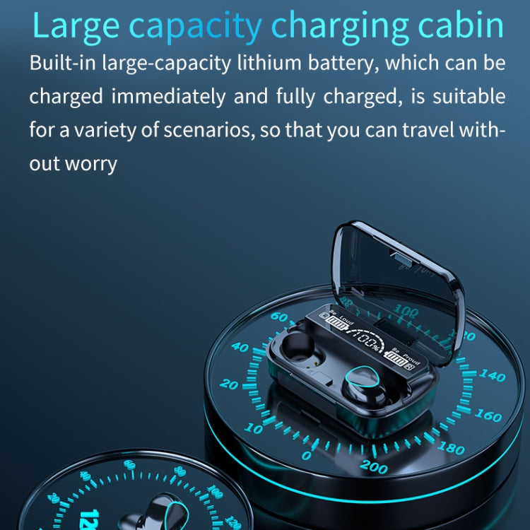 M10 Bluetooth 5.1 TWS Digital Display Wireless Bluetooth Earphone with Charging Box, Support Touch & Siri & Battery Display(Black)