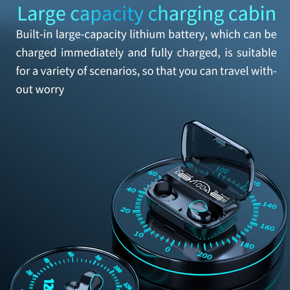 M10 Bluetooth 5.1 TWS Digital Display Wireless Bluetooth Earphone with Charging Box, Support Touch & Siri & Battery Display(Green)