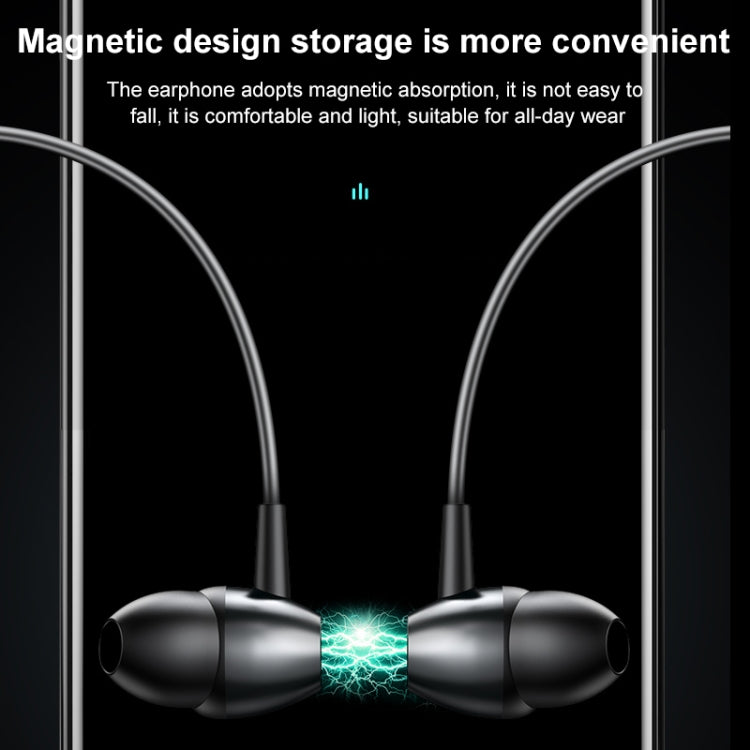 M61 Bluetooth 5.1 Business Sport Magnetic Metal Stereo Neck-mounted Bluetooth Earphone(Navy Blue)