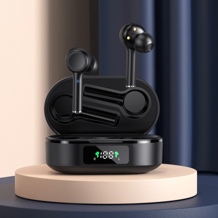 MI4 Bluetooth 5.0 LED Digital Display Intelligent Noise Reduction True Wireless Bluetooth Earphone (Black)