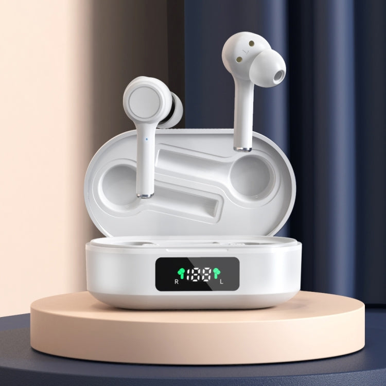 MI4 Bluetooth 5.0 LED Digital Display Intelligent Noise Reduction True Wireless Bluetooth Earphone (White)