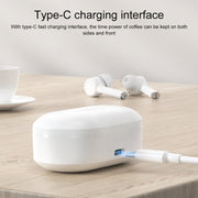 MI4 Bluetooth 5.0 LED Digital Display Intelligent Noise Reduction True Wireless Bluetooth Earphone (White)