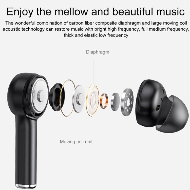 MI4 Bluetooth 5.0 LED Digital Display Intelligent Noise Reduction True Wireless Bluetooth Earphone (White)