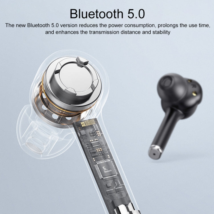 MI4 Bluetooth 5.0 LED Digital Display Intelligent Noise Reduction True Wireless Bluetooth Earphone (White)