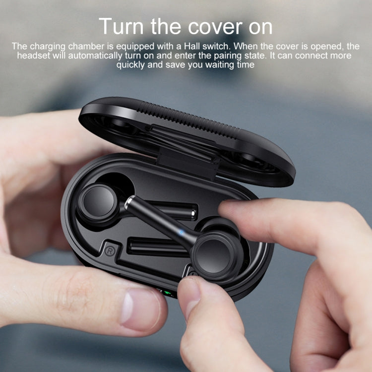 MI4 Bluetooth 5.0 LED Digital Display Intelligent Noise Reduction True Wireless Bluetooth Earphone (White)