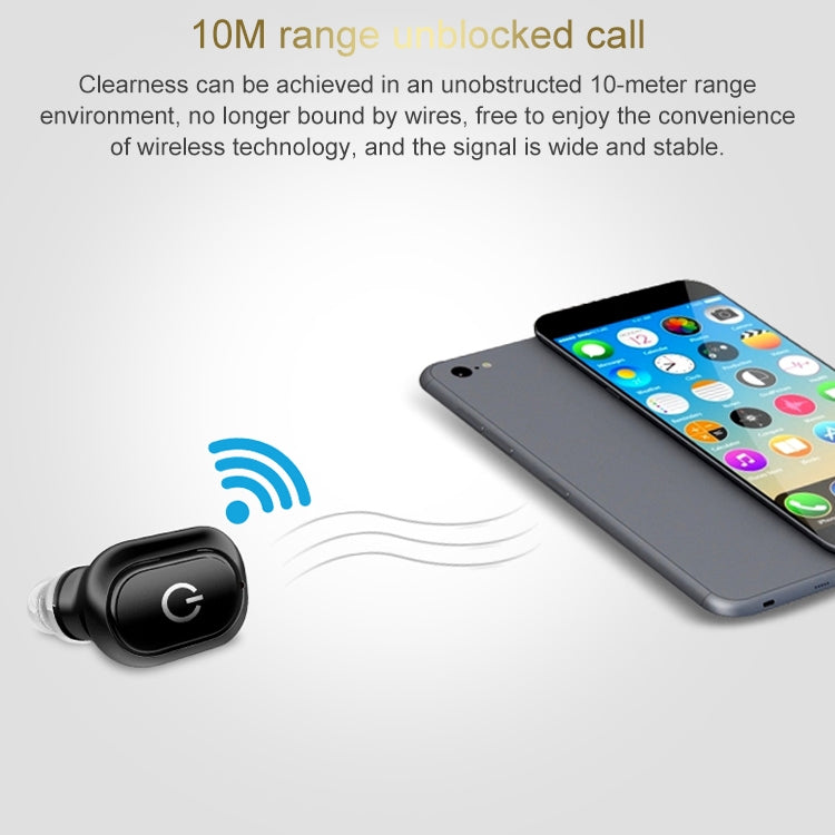 H58 Bluetooth 4.1 Single In-ear Invisible Wireless Bluetooth Earphone(Black)