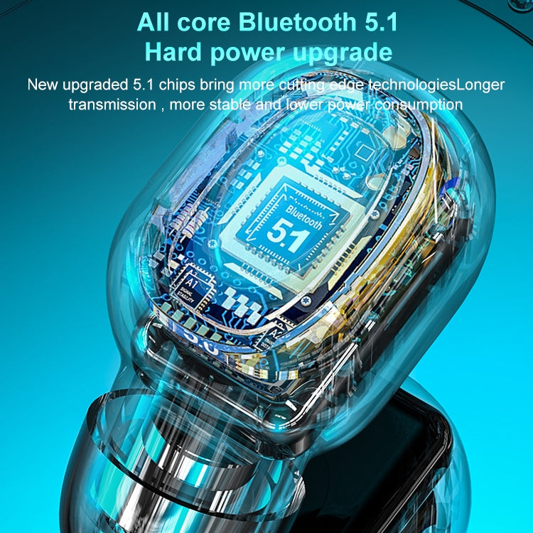 M9 Bluetooth 5.1 Business Style In-ear Stereo Wireless Bluetooth Earphone(Blue)