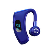 V12 Bluetooth 5.2 Business Hanging Ear Style Smart LED Digital Display Wireless Bluetooth Earphone with Charging Box (Blue)